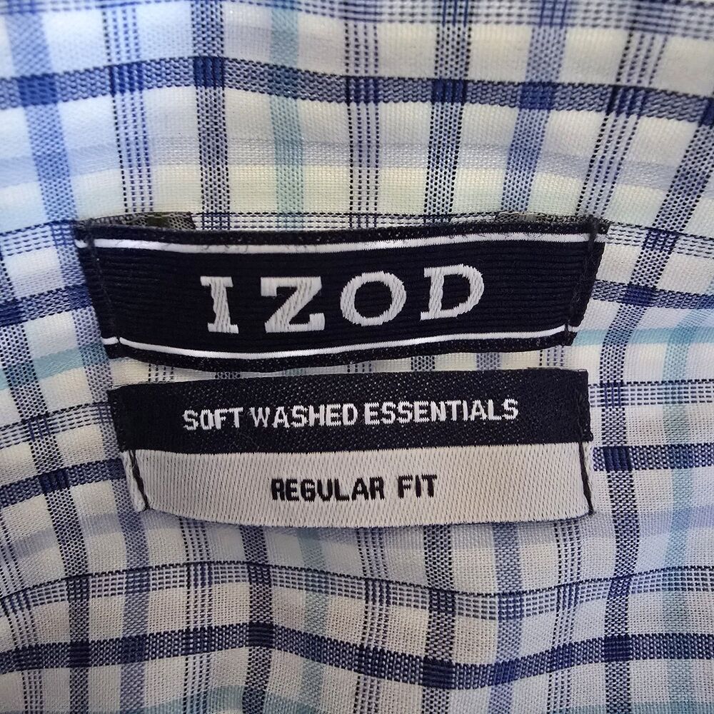 IZOD Men's Easy Care Regular Fit Long Sleeve, 17-17.5 36-37 Check Plaid Nice! - Picture 9 of 9